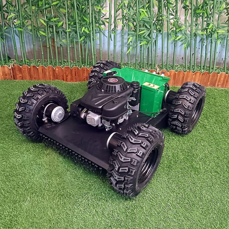 hybrid wireless radio control crawler lawn mower China manufacturer factory